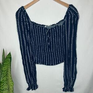 Blush J| Woman's Long puff sleeve boho blouse NWT